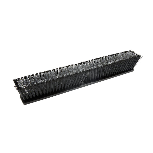 Restaurantware Clean Tek Professional 23 1/2" Black Plastic Push Broom Head - With Medium Flagged Bristles - 1 Count Box