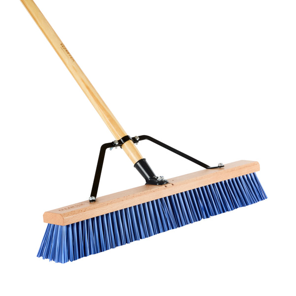 Restaurantware Clean Tek Professional 24" Hardwood Contractor / Push Broom Head - With Heavy Flagged Bristles - 1 Count Box