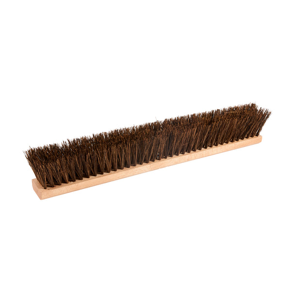 Restaurantware Clean Tek Professional 24" Hardwood Garage / Push Broom Head - With Palmyra Unflagged Bristles - 1 Count Box