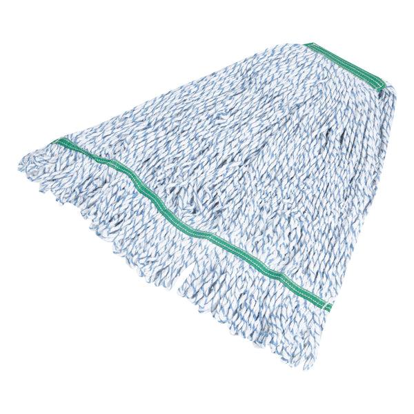 Restaurantware Clean Tek Professional 24 Oz Blue Cotton Blend Finishing Wet Mop Head - With 1 1/4" Headband- 1 Count Box