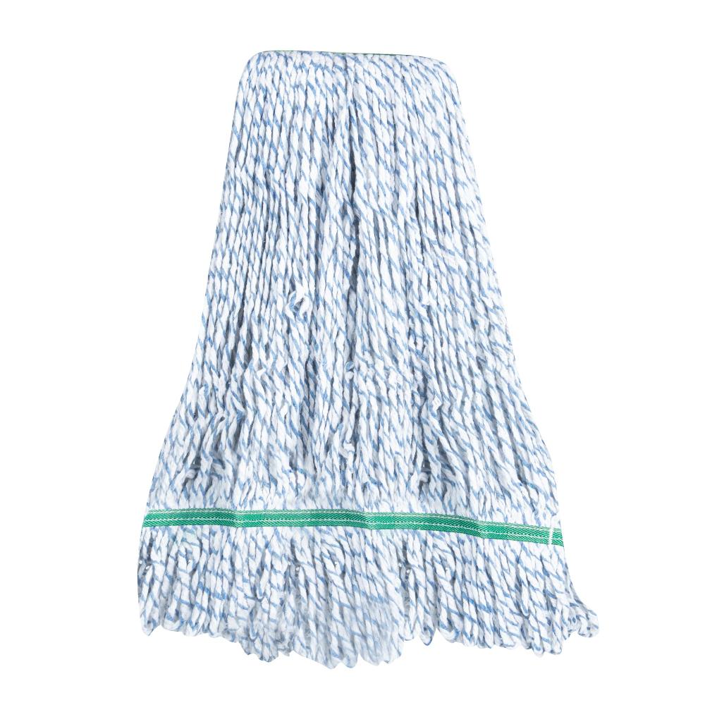 restaurantware Clean Tek Professional 24 oz Blue Cotton Blend Finishing Wet Mop Head - with 1 1/4" Headband- 1 count box