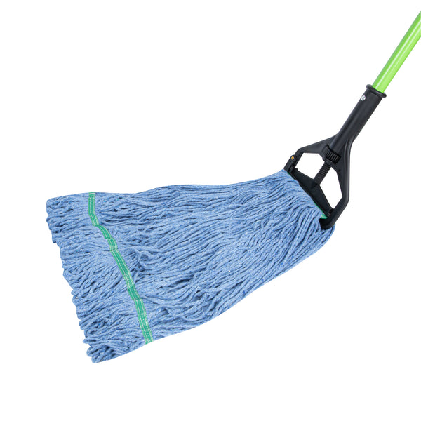Restaurantware Clean Tek Professional 24 Oz Blue Cotton Blend Heavy Duty Wet Mop Head - With 1 1/4" Headband- 1 Count Box