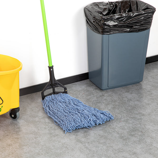 Restaurantware Clean Tek Professional 24 Oz Blue Cotton Blend Heavy Duty Wet Mop Head - With 1 1/4" Headband Cut End - 1 Count Box