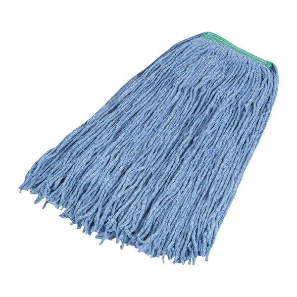 Restaurantware Clean Tek Professional 24 Oz Blue Cotton Blend Heavy Duty Wet Mop Head - With 1 1/4" Headband Cut End - 1 Count Box