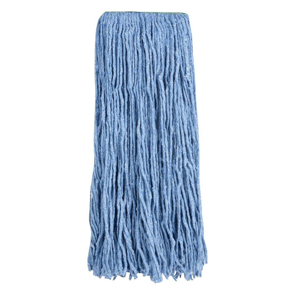 restaurantware Clean Tek Professional 24 oz Blue Cotton Blend Heavy Duty Wet Mop Head - with 1 1/4" Headband Cut End - 1 count box