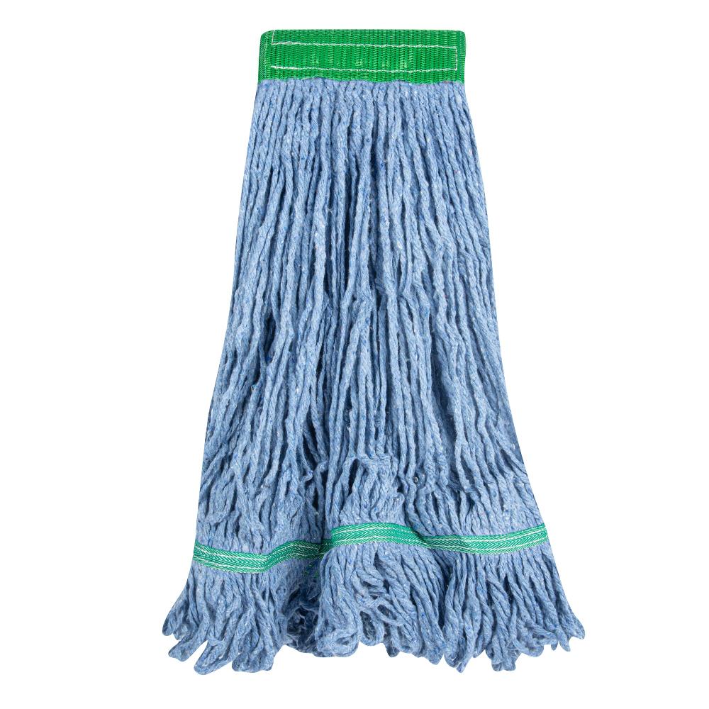 restaurantware Clean Tek Professional 24 oz Blue Cotton Blend Wet Mop Head - with 5" Headband- 1 count box