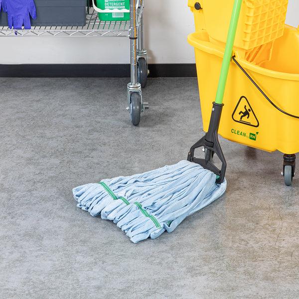 Restaurantware Clean Tek Professional 24 Oz Blue Microfiber Heavy Duty Wet Mop Head - With 1 1/4" Headband- 1 Count Box