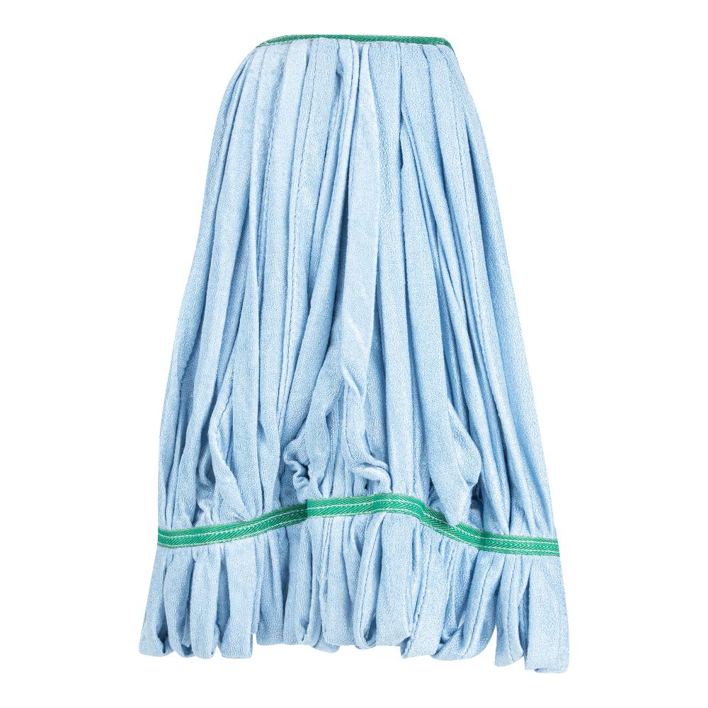 restaurantware Clean Tek Professional 24 oz Blue Microfiber Heavy Duty Wet Mop Head - with 1 1/4" Headband- 1 count box