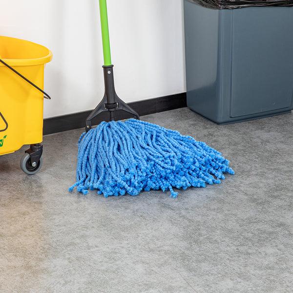 Restaurantware Clean Tek Professional 24 Oz Blue Microfiber Wet Mop Head - With 1 1/4" Headband - 1 Count Box