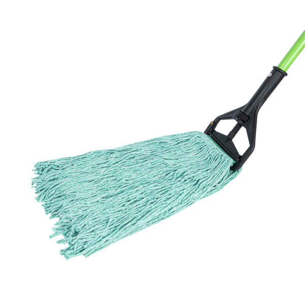 Restaurantware Clean Tek Professional 24 Oz Green Cotton Blend Heavy Duty Wet Mop Head - With 1 1/4" Headband Cut End - 1 Count Box
