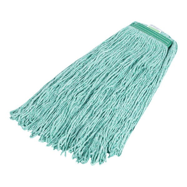 Restaurantware Clean Tek Professional 24 Oz Green Cotton Blend Heavy Duty Wet Mop Head - With 1 1/4" Headband Cut End - 1 Count Box
