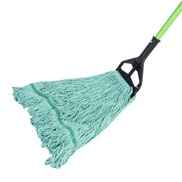 Restaurantware Clean Tek Professional 24 Oz Green Cotton Blend Heavy Duty Wet Mop Head - With 1 1/4" Headband- 1 Count Box