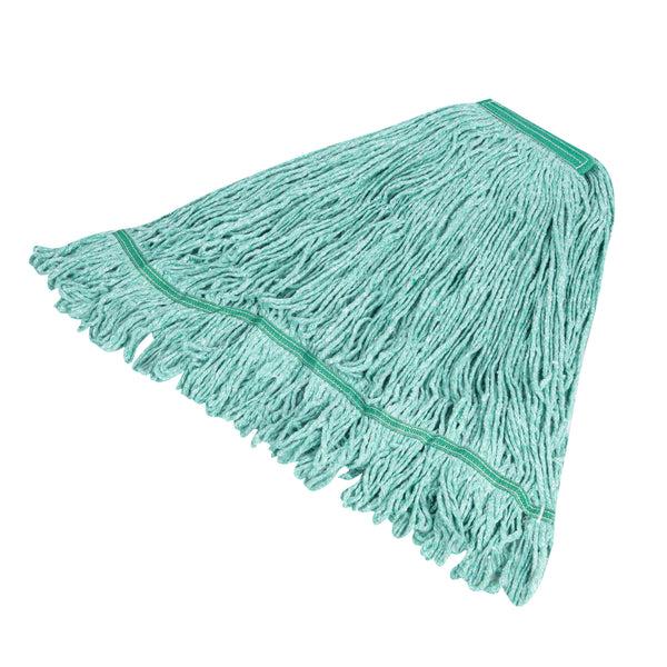 Restaurantware Clean Tek Professional 24 Oz Green Cotton Blend Heavy Duty Wet Mop Head - With 1 1/4" Headband- 1 Count Box