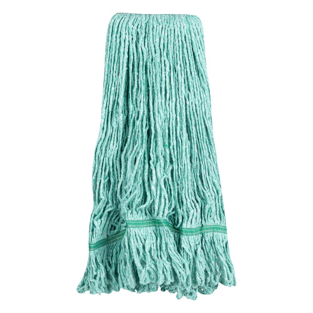 restaurantware Clean Tek Professional 24 oz Green Cotton Blend Heavy Duty Wet Mop Head - with 1 1/4" Headband- 1 count box