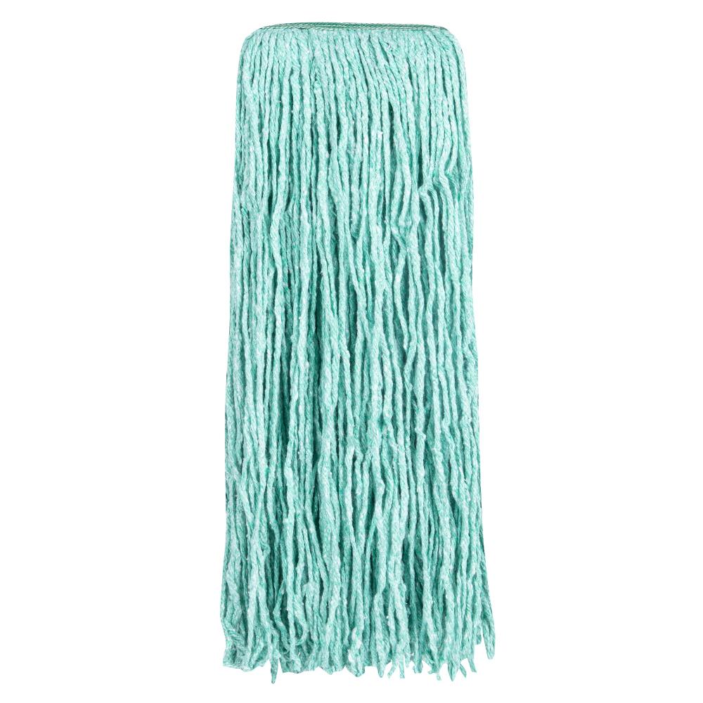 restaurantware Clean Tek Professional 24 oz Green Cotton Blend Heavy Duty Wet Mop Head - with 1 1/4" Headband Cut End - 1 count box