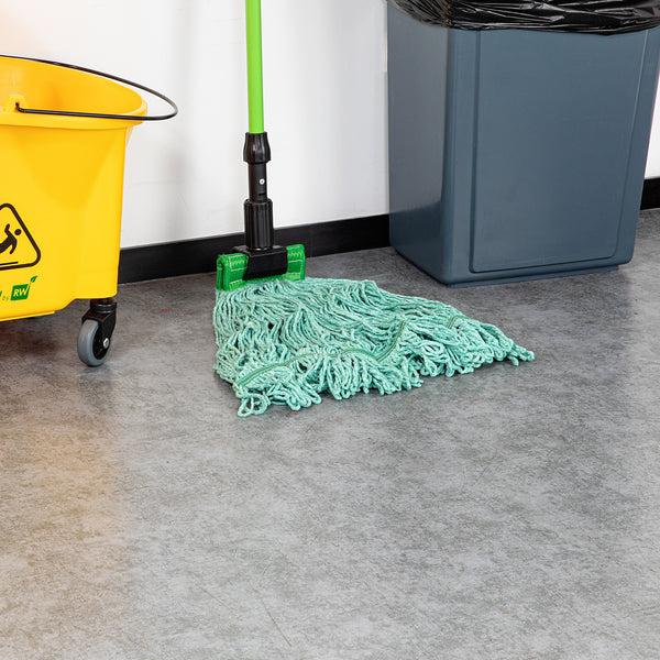 Restaurantware Clean Tek Professional 24 Oz Green Cotton Blend Wet Mop Head - With 5" Headband- 1 Count Box