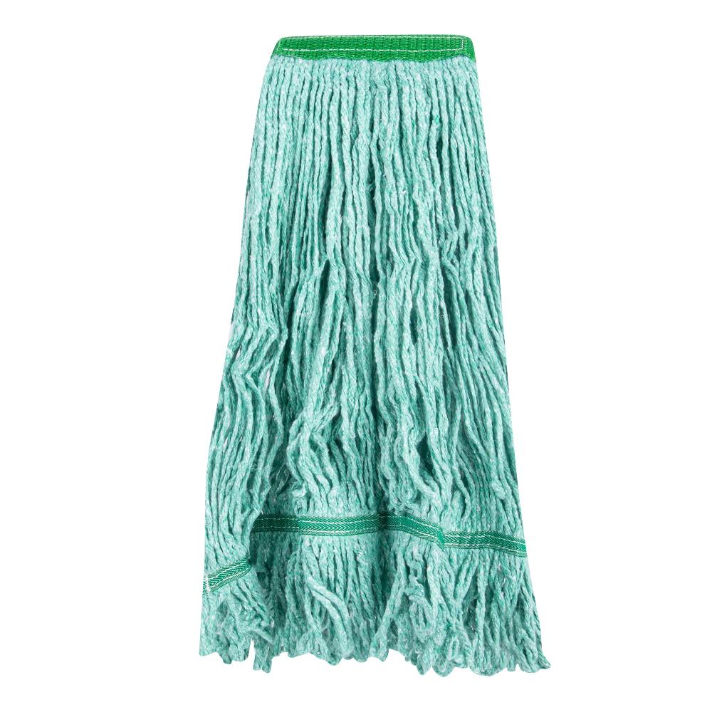 restaurantware Clean Tek Professional 24 oz Green Cotton Blend Wet Mop Head - with 5" Headband- 1 count box