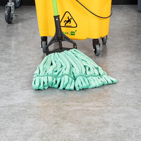 Restaurantware Clean Tek Professional 24 Oz Green Microfiber Heavy Duty Wet Mop Head - With 1 1/4" Headband- 1 Count Box
