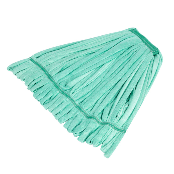 Restaurantware Clean Tek Professional 24 Oz Green Microfiber Heavy Duty Wet Mop Head - With 1 1/4" Headband- 1 Count Box