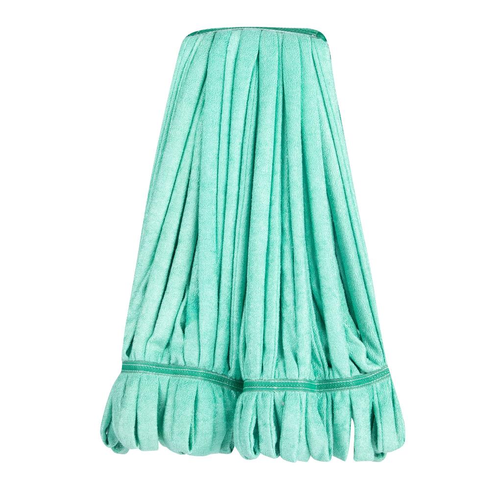 restaurantware Clean Tek Professional 24 oz Green Microfiber Heavy Duty Wet Mop Head - with 1 1/4" Headband- 1 count box
