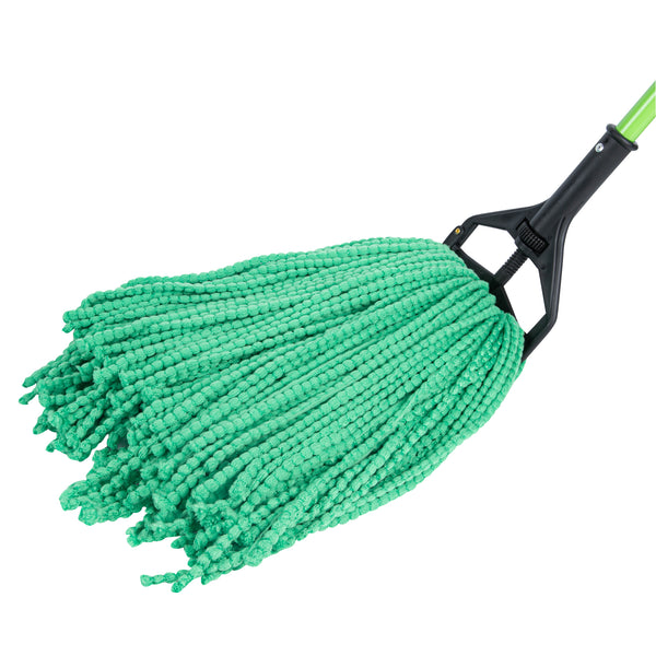 Restaurantware Clean Tek Professional 24 Oz Green Microfiber Wet Mop Head - With 1 1/4" Headband - 1 Count Box