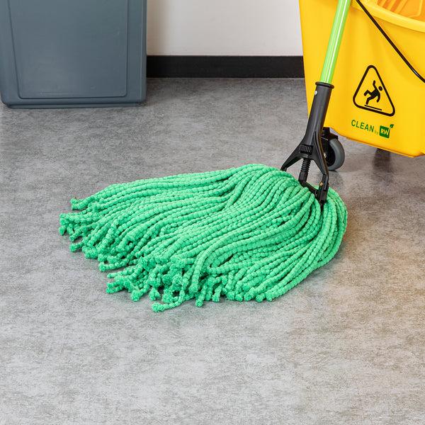 Restaurantware Clean Tek Professional 24 Oz Green Microfiber Wet Mop Head - With 1 1/4" Headband - 1 Count Box