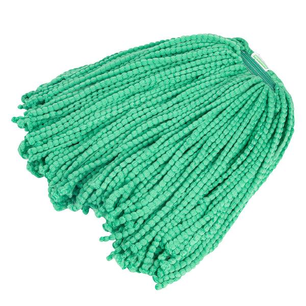 Restaurantware Clean Tek Professional 24 Oz Green Microfiber Wet Mop Head - With 1 1/4" Headband - 1 Count Box