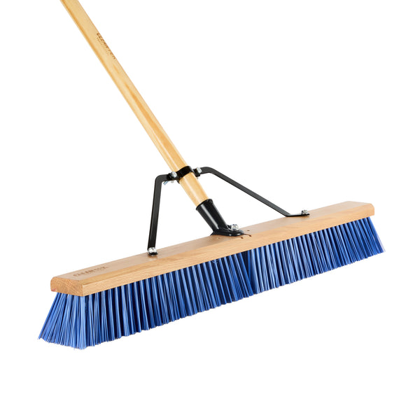 Restaurantware Clean Tek Professional 30" Hardwood Contractor / Push Broom Head - With Heavy Flagged Bristles - 1 Count Box
