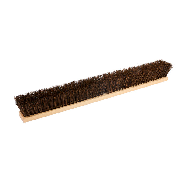 Restaurantware Clean Tek Professional 30" Hardwood Garage / Push Broom Head - With Palmyra Unflagged Bristles - 1 Count Box