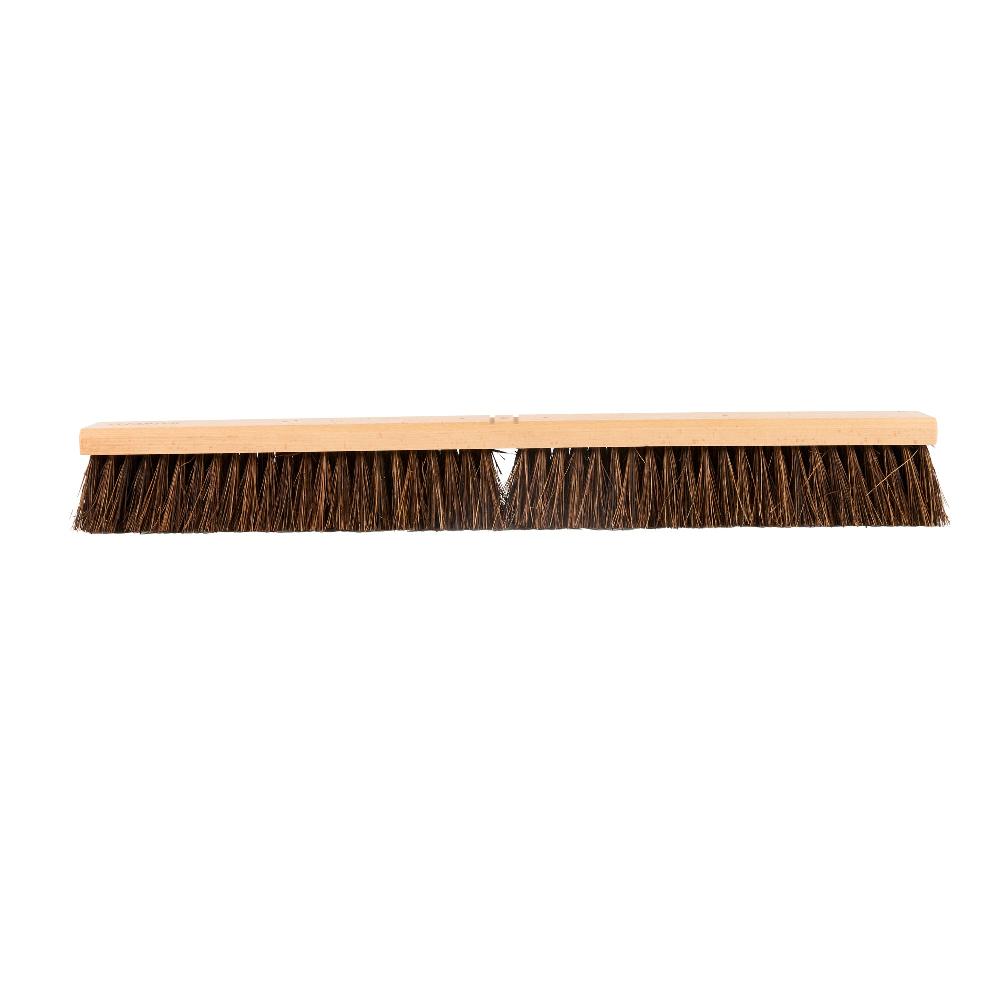 restaurantware Clean Tek Professional 30" Hardwood Garage / Push Broom Head - with Palmyra Unflagged Bristles - 1 count box