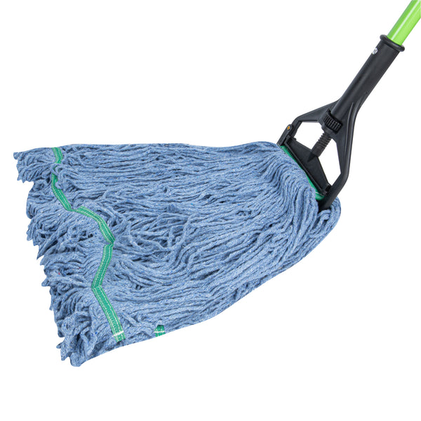 Restaurantware Clean Tek Professional 32 Oz Blue Cotton Blend Heavy Duty Wet Mop Head - With 1 1/4" Headband- 1 Count Box