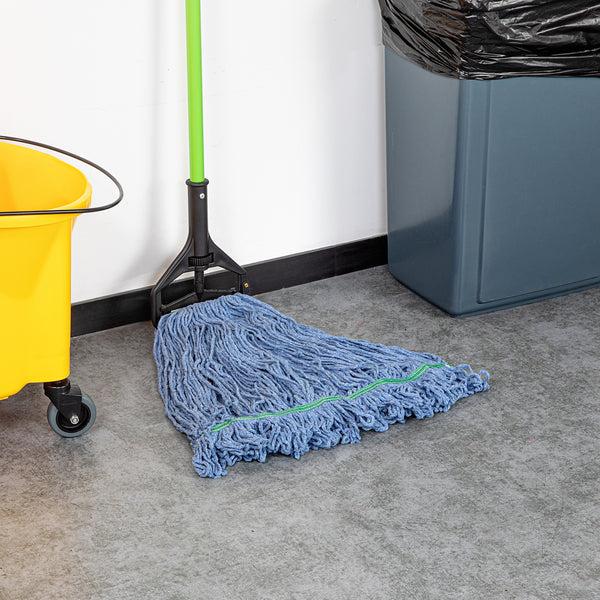 Restaurantware Clean Tek Professional 32 Oz Blue Cotton Blend Heavy Duty Wet Mop Head - With 1 1/4" Headband- 1 Count Box