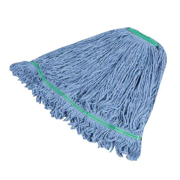 Restaurantware Clean Tek Professional 32 Oz Blue Cotton Blend Heavy Duty Wet Mop Head - With 1 1/4" Headband- 1 Count Box