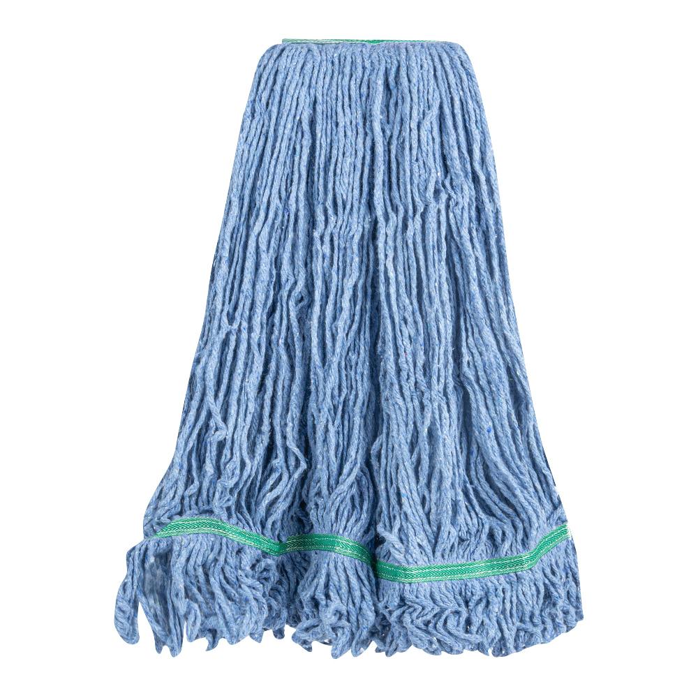 restaurantware Clean Tek Professional 32 oz Blue Cotton Blend Heavy Duty Wet Mop Head - with 1 1/4" Headband- 1 count box