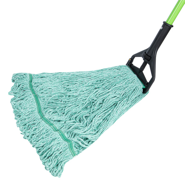 Restaurantware Clean Tek Professional 32 Oz Green Cotton Blend Heavy Duty Wet Mop Head - With 1 1/4" Headband- 1 Count Box