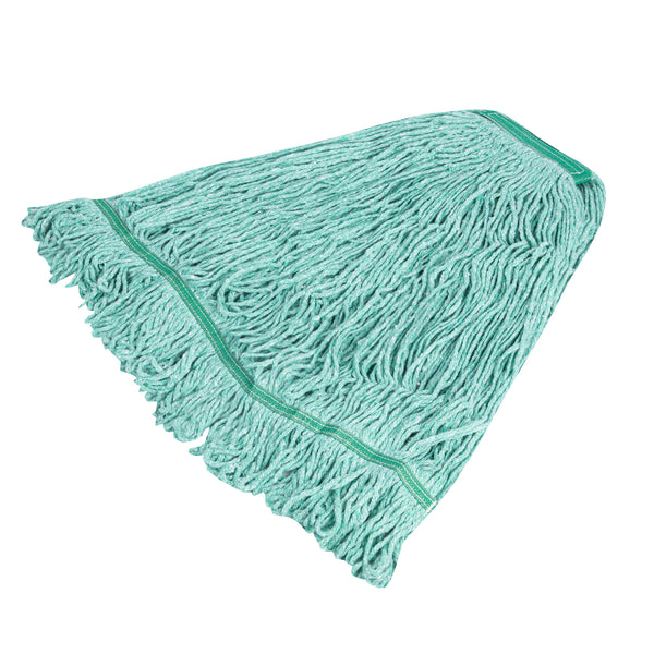 Restaurantware Clean Tek Professional 32 Oz Green Cotton Blend Heavy Duty Wet Mop Head - With 1 1/4" Headband- 1 Count Box