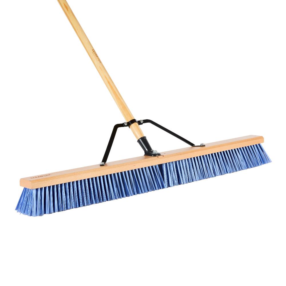 restaurantware Clean Tek Professional 36" Contractor / Push Broom - with Heavy Flagged Bristles 60" Wood Handle - 1 count box
