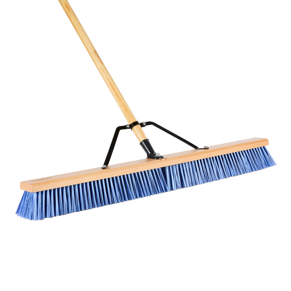 Restaurantware Clean Tek Professional 36" Hardwood Contractor / Push Broom Head - With Heavy Flagged Bristles - 1 Count Box