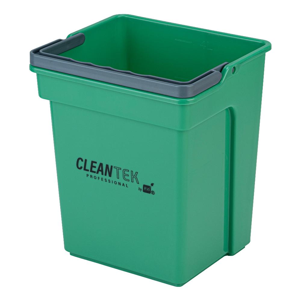 restaurantware Clean Tek Professional 4 Qt Green Cleaning Bucket - 7" x 6 1/4" x 8 1/2" - 1 count box