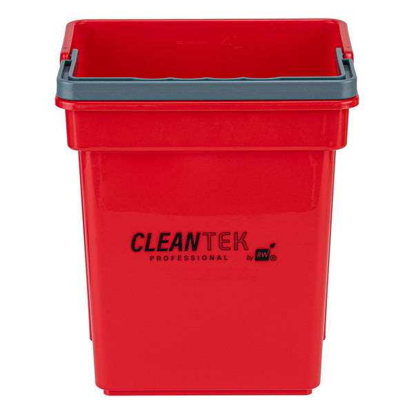 Restaurantware Clean Tek Professional 4 Qt Red Cleaning Bucket - 7" X 6 1/4" X 8 1/2" - 1 Count Box