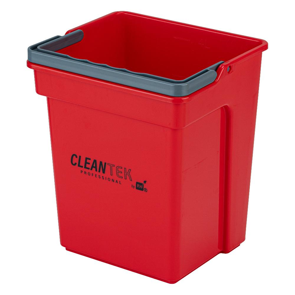 restaurantware Clean Tek Professional 4 Qt Red Cleaning Bucket - 7" x 6 1/4" x 8 1/2" - 1 count box