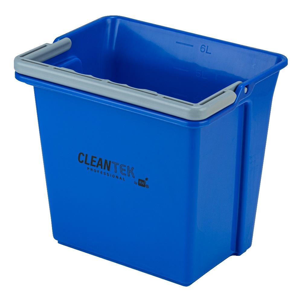 restaurantware Clean Tek Professional 6 Qt Blue Cleaning Bucket - 9 1/4" x 7" x 8 3/4" - 1 count box