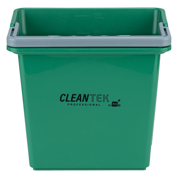 Restaurantware Clean Tek Professional 6 Qt Green Cleaning Bucket - 9 1/4" X 7" X 8 3/4" - 1 Count Box