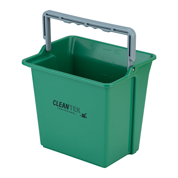 Restaurantware Clean Tek Professional 6 Qt Green Cleaning Bucket - 9 1/4" X 7" X 8 3/4" - 1 Count Box
