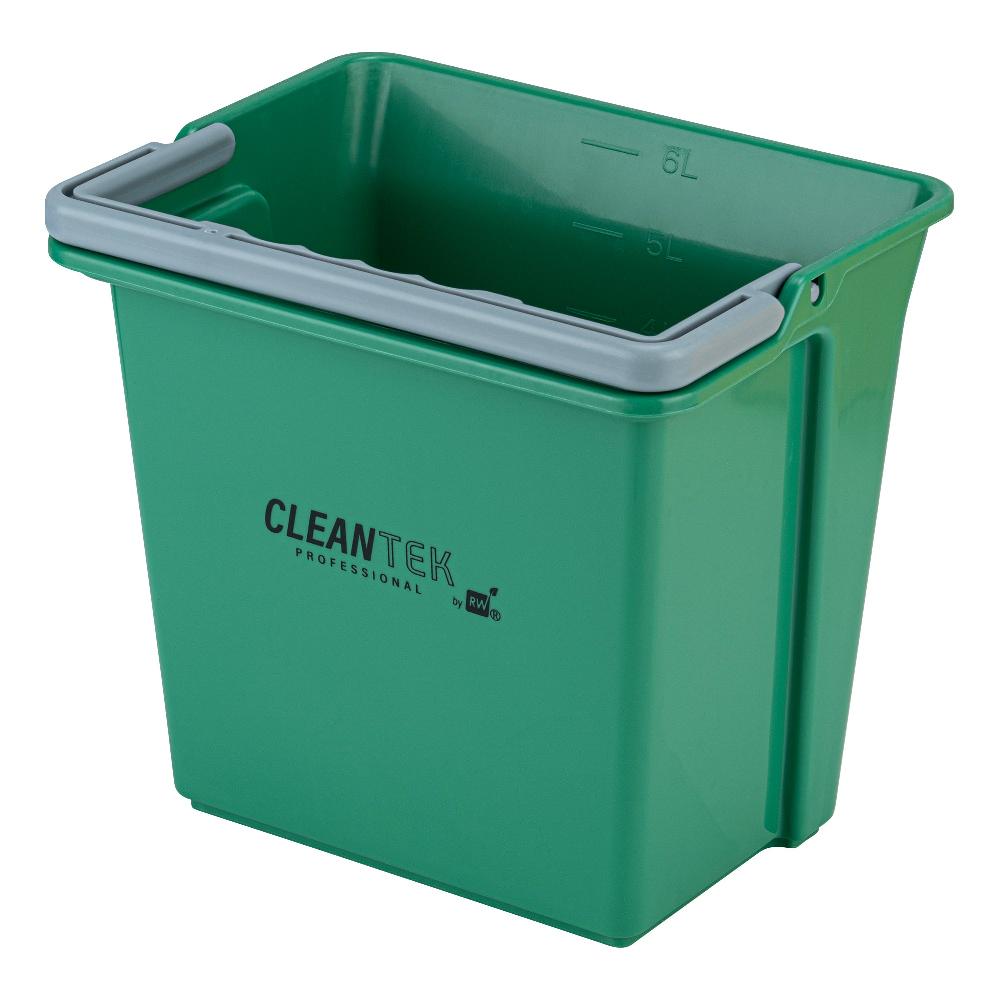 restaurantware Clean Tek Professional 6 Qt Green Cleaning Bucket - 9 1/4" x 7" x 8 3/4" - 1 count box