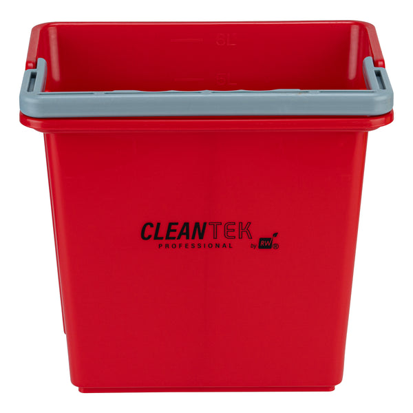 Restaurantware Clean Tek Professional 6 Qt Red Cleaning Bucket - 9 1/4" X 7" X 8 3/4" - 1 Count Box