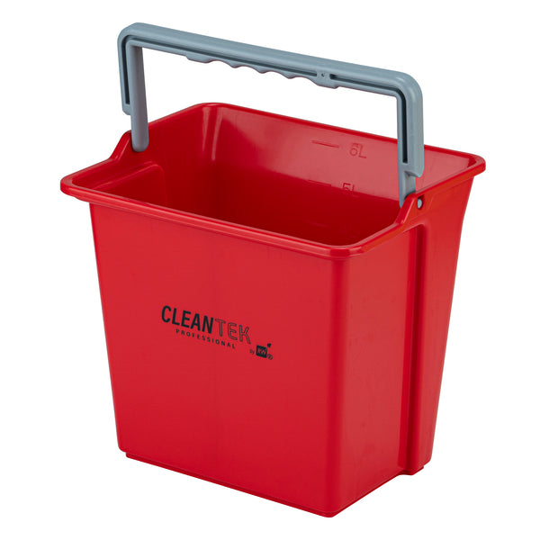 Restaurantware Clean Tek Professional 6 Qt Red Cleaning Bucket - 9 1/4" X 7" X 8 3/4" - 1 Count Box