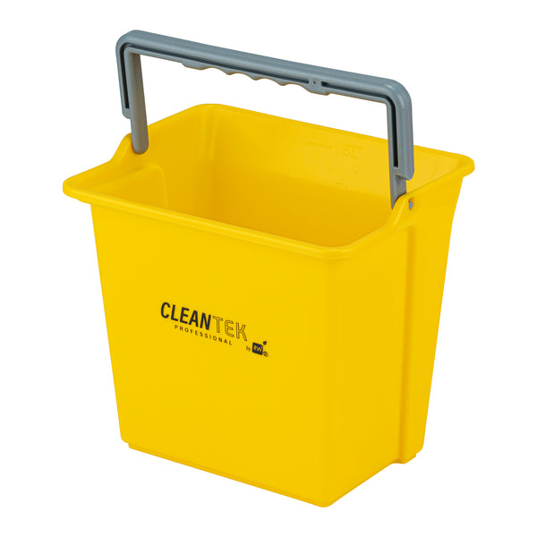 Restaurantware Clean Tek Professional 6 Qt Yellow Cleaning Bucket - 9 1/4" X 7" X 8 3/4" - 1 Count Box