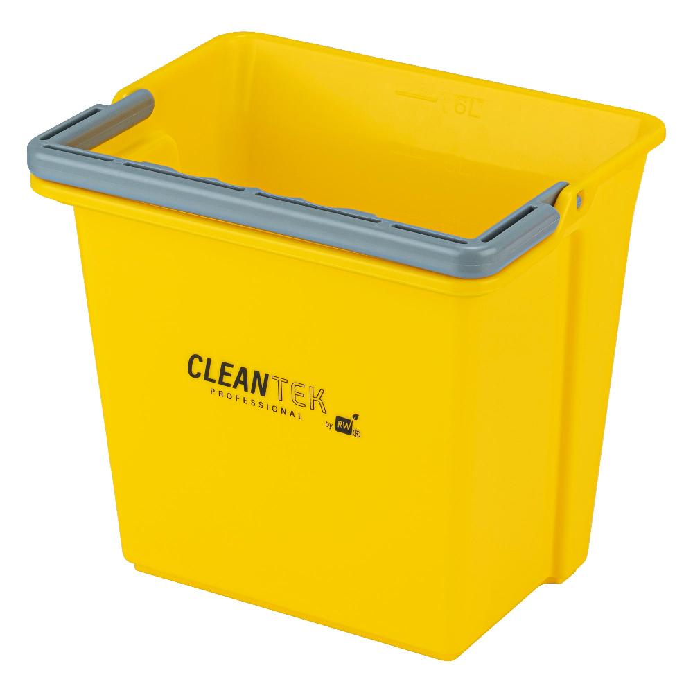 restaurantware Clean Tek Professional 6 Qt Yellow Cleaning Bucket - 9 1/4" x 7" x 8 3/4" - 1 count box