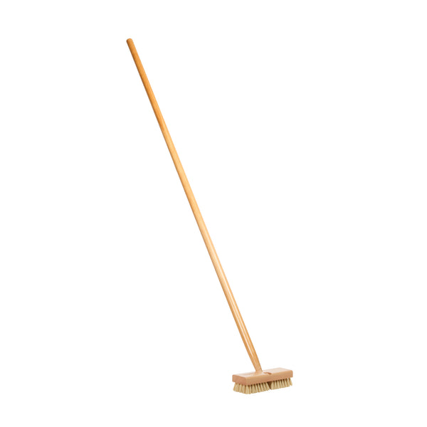 Restaurantware Clean Tek Professional 8" Wood Deck Scrub Brush Head - With Stiff Bristles - 1 Count Box